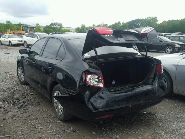 3VW2K7AJXBM361610 - 2011 VOLKSWAGEN JETTA BASE 黑色 照片 3