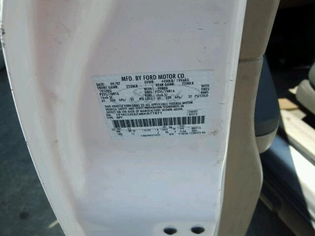 1FMCU02Z48KB77871 - 2008 FORD ESCAPE XLS WHITE photo 10