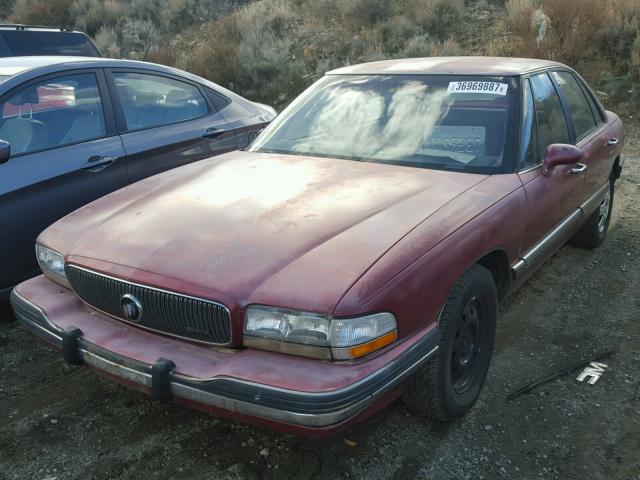 1G4HP53L4PH502972 - 1993 BUICK LESABRE CU BURGUNDY photo 2