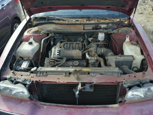 1G4HP53L4PH502972 - 1993 BUICK LESABRE CU BURGUNDY photo 7