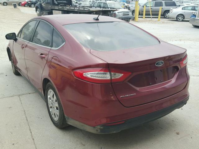 3FA6P0G78DR241891 - 2013 FORD FUSION S MAROON photo 3