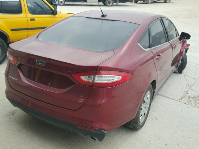 3FA6P0G78DR241891 - 2013 FORD FUSION S MAROON photo 4