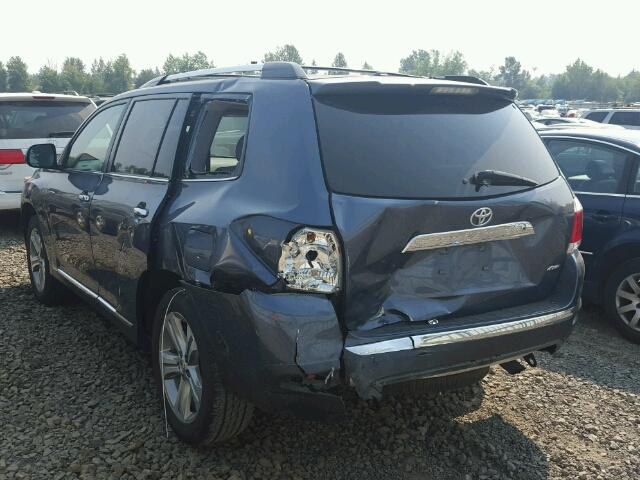 5TDDK3EH4BS085369 - 2011 TOYOTA HIGHLANDER BLUE photo 3