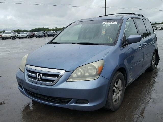 5FNRL38786B119068 - 2006 HONDA ODYSSEY EX BLUE photo 2