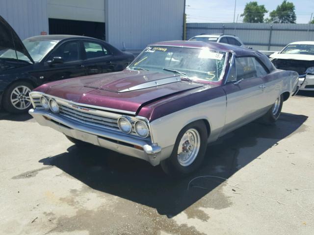 136177A152423 - 1967 CHEVROLET CHEVELL SS MAROON photo 2