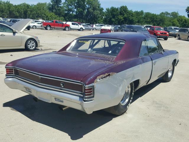 136177A152423 - 1967 CHEVROLET CHEVELL SS MAROON photo 4