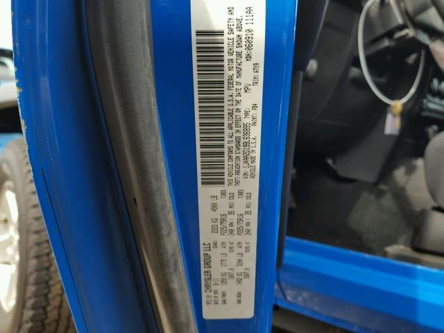 1J4AA2D19BL636895 - 2011 JEEP WRANGLER S BLUE photo 10