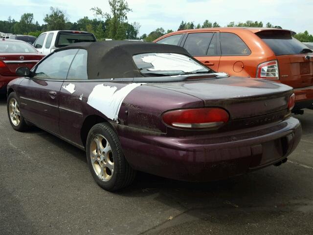 3C3EL55H2XT558930 - 1999 CHRYSLER SEBRING JX PURPLE photo 3