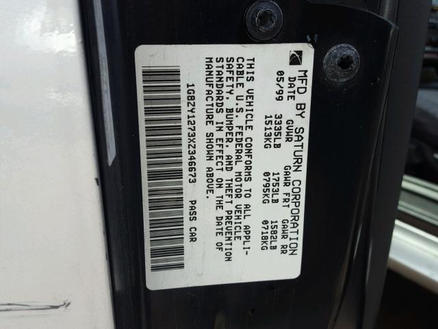 1G8ZY1273XZ346673 - 1999 SATURN SC2 SILVER photo 10