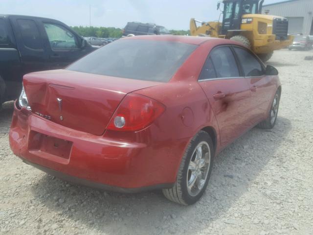 1G2ZF58B674201840 - 2007 PONTIAC G6 VALUE L RED photo 4