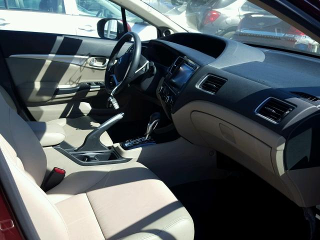 19XFB2F99EE226140 - 2014 HONDA CIVIC EXL RED photo 5