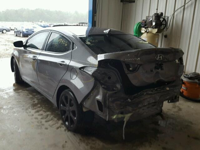 5NPDH4AE7DH385819 - 2013 HYUNDAI ELANTRA GRAY photo 3