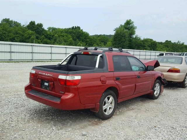 4S4BT62C357104048 - 2005 SUBARU BAJA SPORT RED photo 4