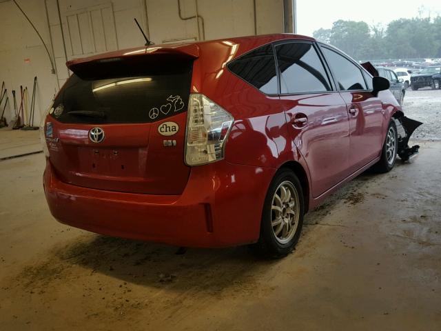 JTDZN3EU7C3179369 - 2012 TOYOTA PRIUS V RED photo 4