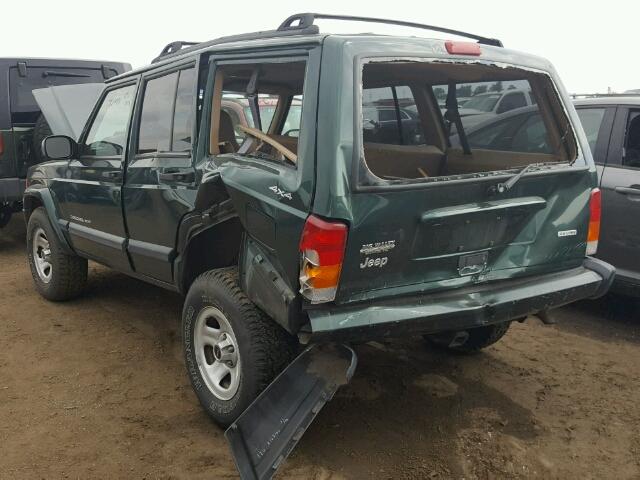 1J4FF48S01L564327 - 2001 JEEP CHEROKEE GREEN photo 3