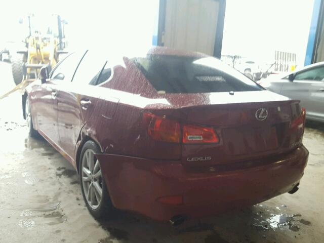 JTHBK262965007787 - 2006 LEXUS IS 250 RED photo 3