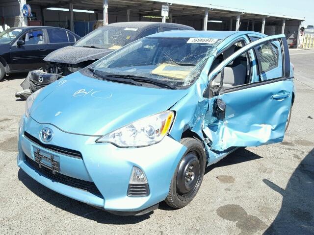 JTDKDTB30D1056350 - 2013 TOYOTA PRIUS C BLUE photo 2