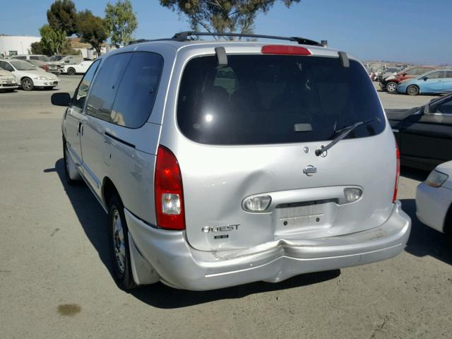 4N2ZN16T31D812626 - 2001 NISSAN QUEST SE GRAY photo 3