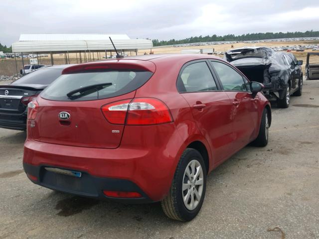 KNADM5A36E6391314 - 2014 KIA RIO LX RED photo 4