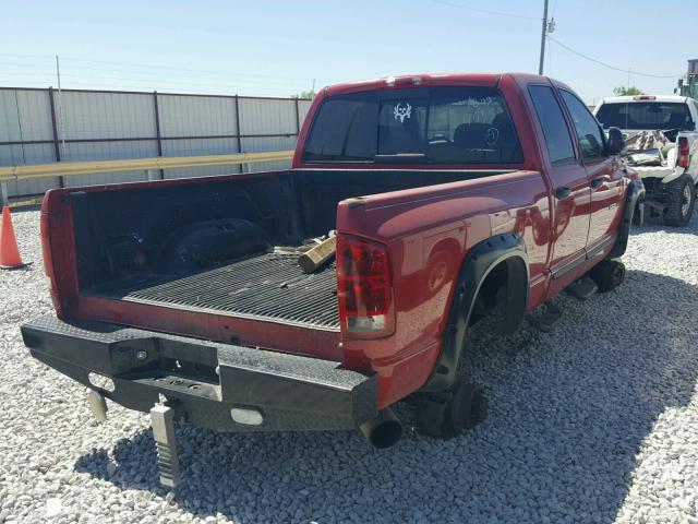 3D7KU28C14G151167 - 2004 DODGE RAM 2500 S RED photo 4