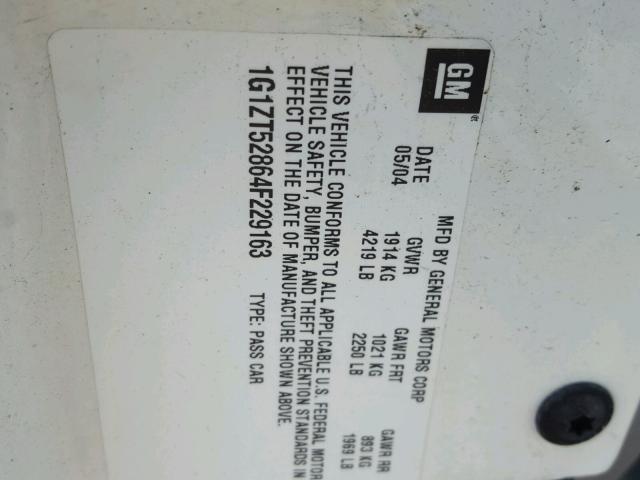 1G1ZT52864F229163 - 2004 CHEVROLET MALIBU LS 白色 照片 10