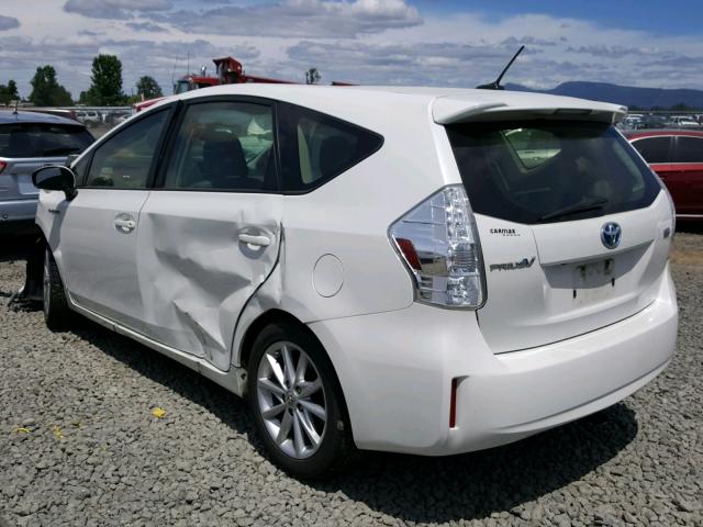 JTDZN3EUXC3093764 - 2012 TOYOTA PRIUS V WHITE photo 3