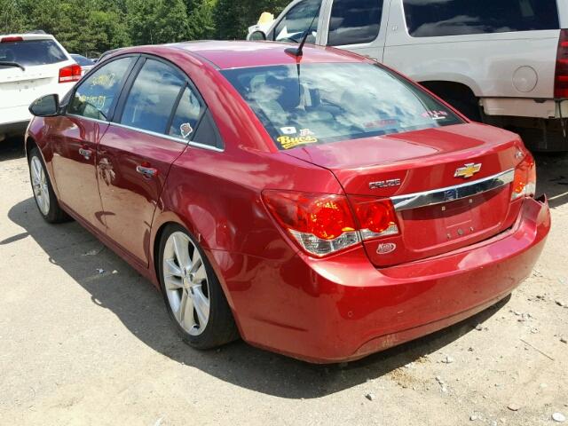 1G1PH5S96B7120596 - 2011 CHEVROLET CRUZE LTZ RED photo 3