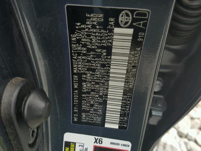 2T1BPRHE0FC291364 - 2015 TOYOTA COROLLA EC 灰色 照片 10