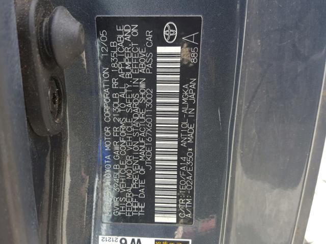 JTKDE167X60113002 - 2006 TOYOTA SCION TC 灰色 照片 10