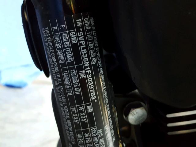 5VPLB36N1F3039703 - 2015 VICTORY MOTORCYCLES GUNNER Boz foto 10