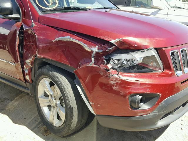 1C4NJCBB4FD138998 - 2015 JEEP COMPASS SP MAROON photo 9