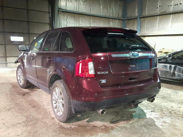 2FMDK3KC9BBA52776 - 2011 FORD EDGE LIMIT RED photo 3