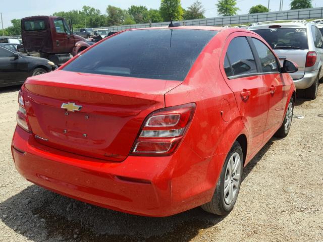 1G1JB5SH0H4137273 - 2017 CHEVROLET SONIC LS 红色 照片 4