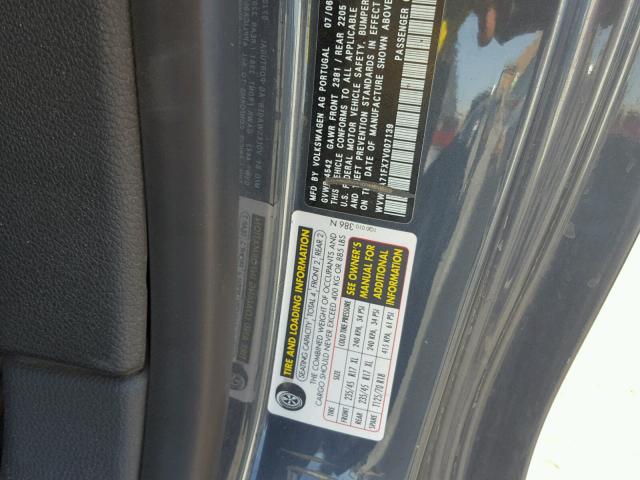 WVWDA71FX7V007139 - 2007 VOLKSWAGEN EOS 2.0T S 灰色 照片 10