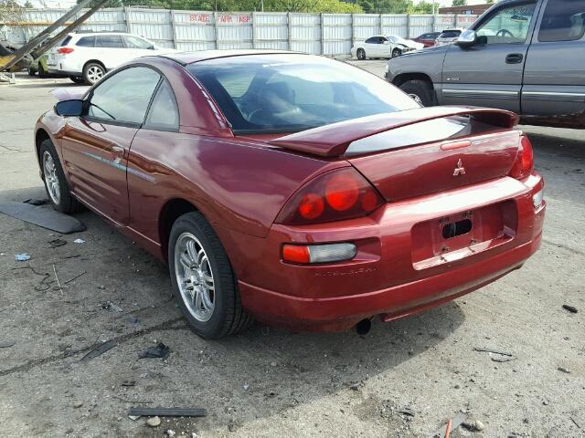 4A3AC44G2YE057595 - 2000 MITSUBISHI ECLIPSE GS RED photo 3