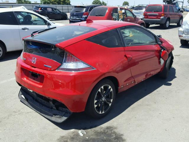 JHMZF1D62FS003214 - 2015 HONDA CR-Z EX RED photo 4