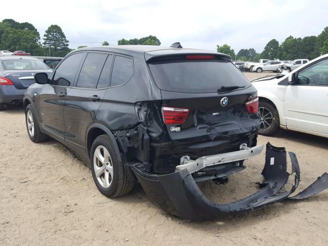5UXWX5C56CL727820 - 2012 BMW X3 XDRIVE2 BLACK photo 3