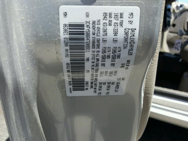 3C4FY58864T209911 - 2004 CHRYSLER PT CRUISER SILVER photo 10