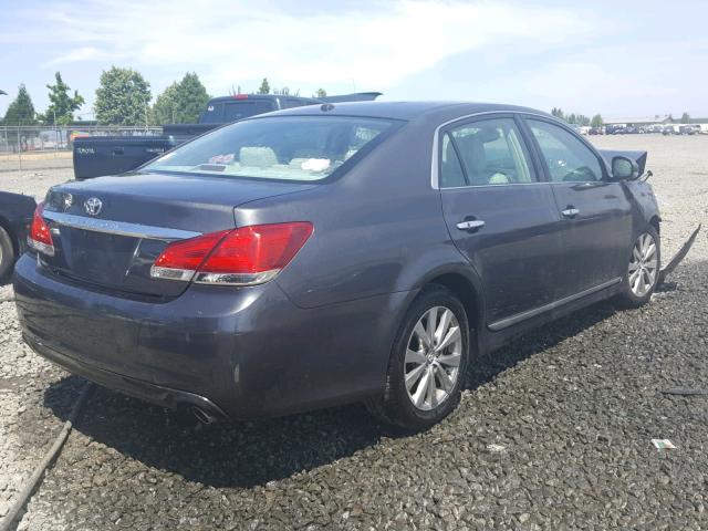 4T1BK3DB0BU387494 - 2011 TOYOTA AVALON BAS GRAY photo 4