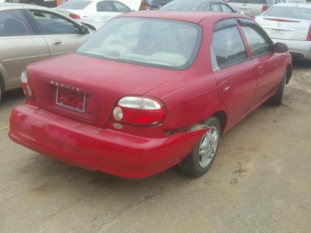 KNAFB121515046053 - 2001 KIA SEPHIA BAS RED photo 4