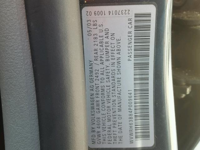 WVWRH63B84P009641 - 2004 VOLKSWAGEN PASSAT GLX 蓝色 照片 10