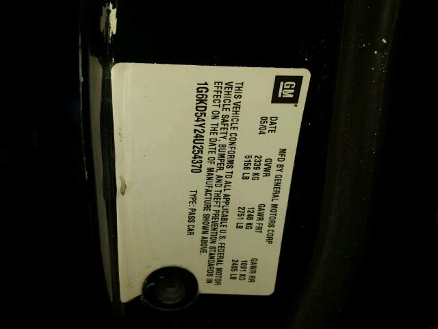 1G6KD54Y24U254370 - 2004 CADILLAC DEVILLE BLACK photo 10