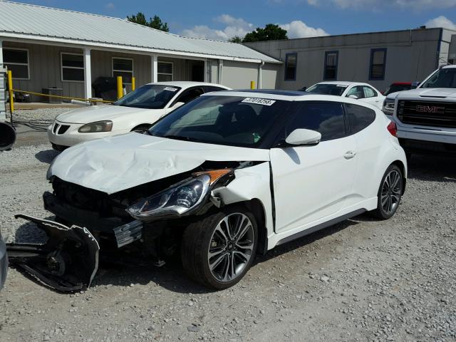 KMHTC6AE6GU300383 - 2016 HYUNDAI VELOSTER T WHITE photo 2