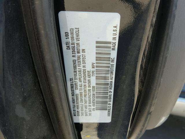 4S4BT62C036110330 - 2003 SUBARU BAJA SPORT BLACK photo 10