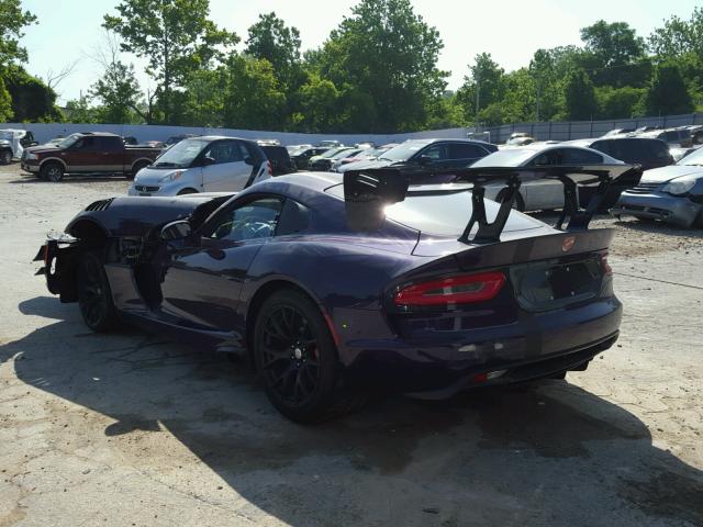 1C3BDEDZ9HV500227 - 2017 DODGE VIPER GTC PURPLE photo 3