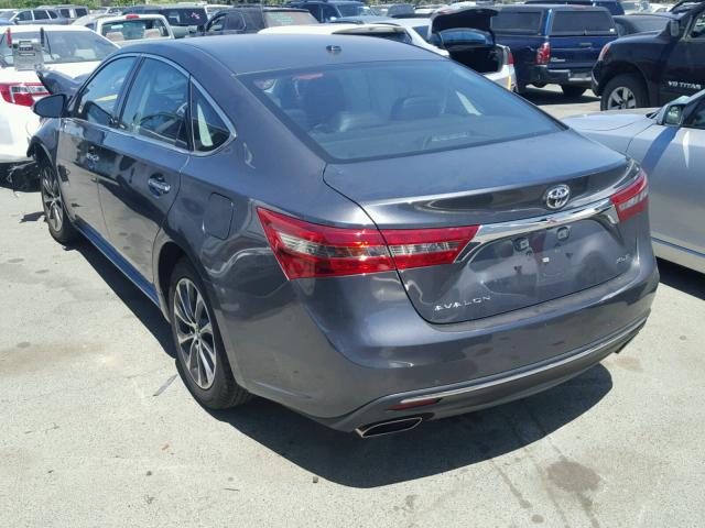 4T1BK1EB7JU276183 - 2018 TOYOTA AVALON XLE GRAY photo 3