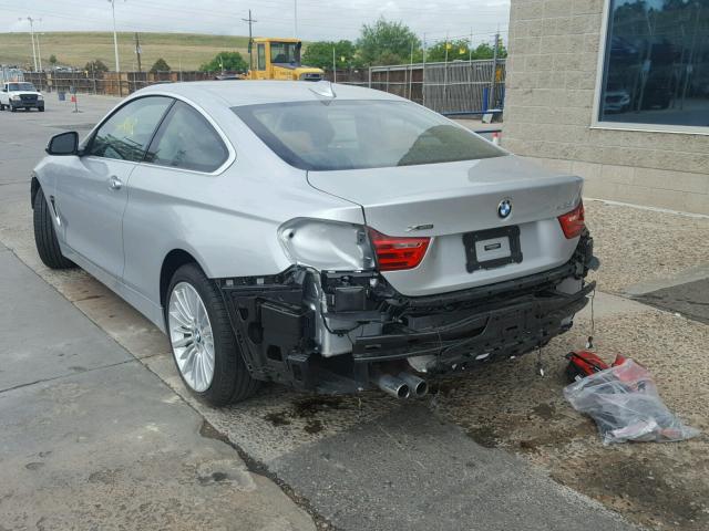 WBA3N5C56EK196943 - 2014 BMW 428 XI SILVER photo 3