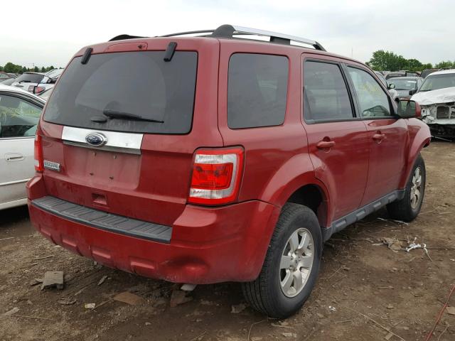 1FMCU0E78BKB45121 - 2011 FORD ESCAPE LIM RED photo 4