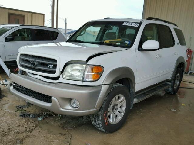 5TDZT34A84S229791 - 2004 TOYOTA SEQUOIA SR WHITE photo 2