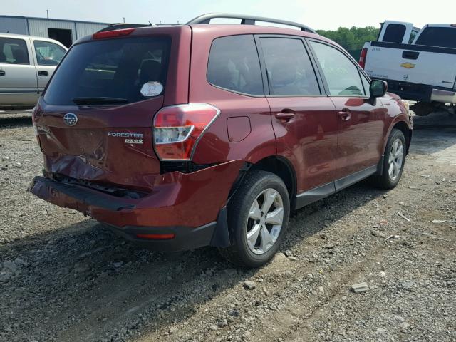 JF2SJADC0FH409840 - 2015 SUBARU FORESTER 2 RED photo 4